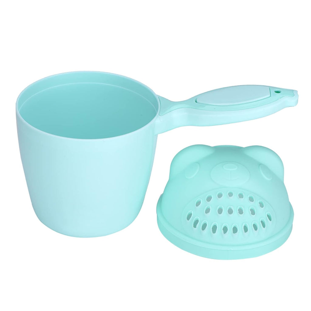 Detachable Tear-Free Waterfall Baby Rinse Cup, Shampoo Flusher for Hair Bathing (Green)