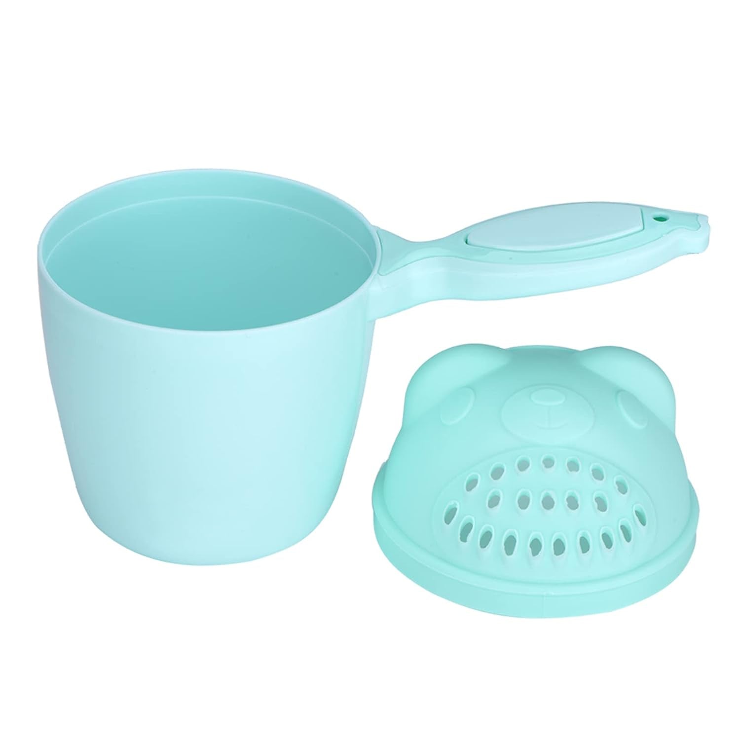 Detachable Tear-Free Waterfall Baby Rinse Cup, Shampoo Flusher for Hair Bathing (Green)