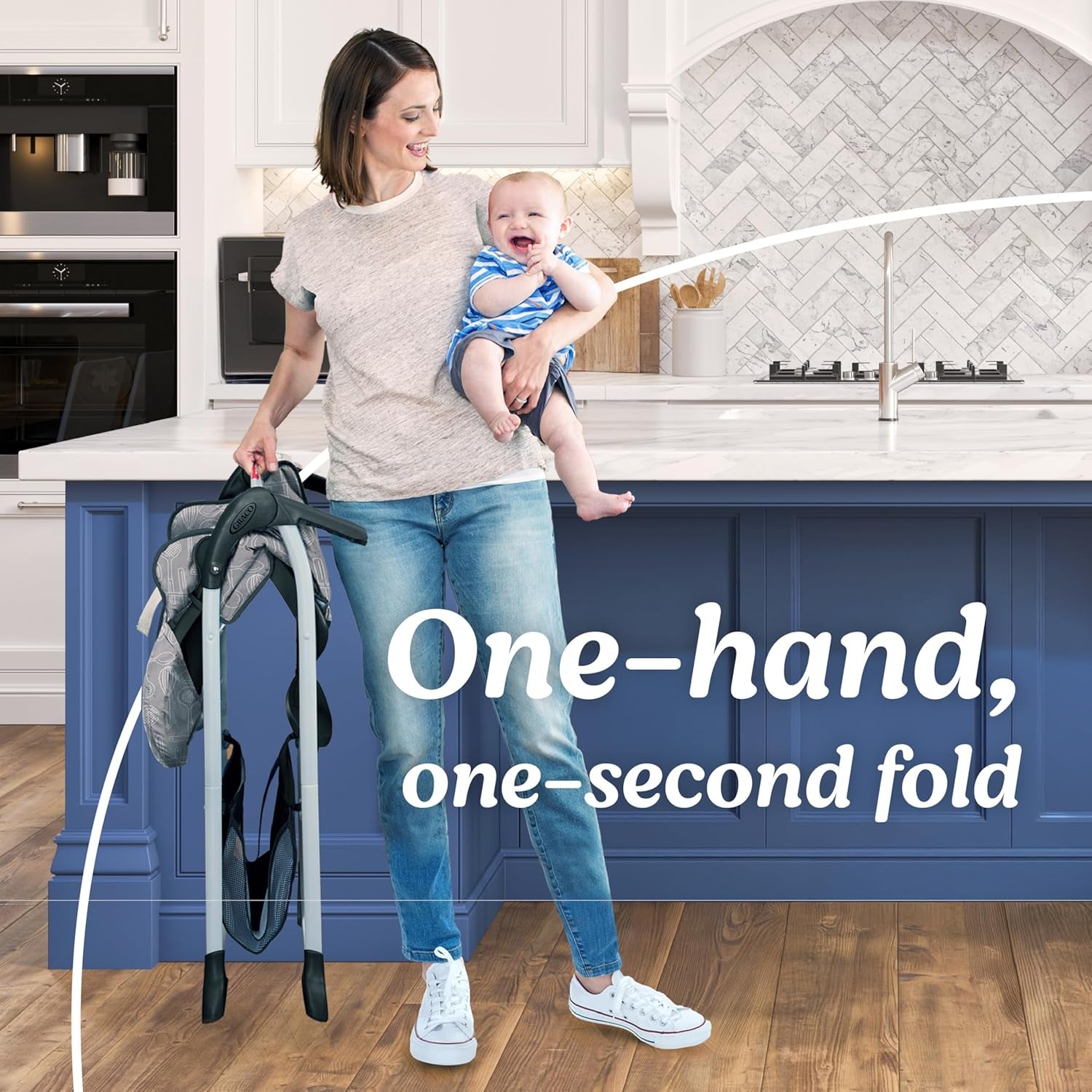 Slim Snacker High Chair, Ultra Slim, Fast-Folding, Multiple Recline Positions, Comfortable Feeding, Whisk