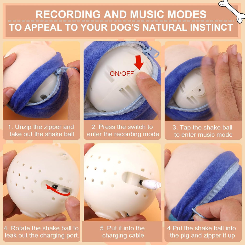 Interactive Jumping Pig Dog Toy