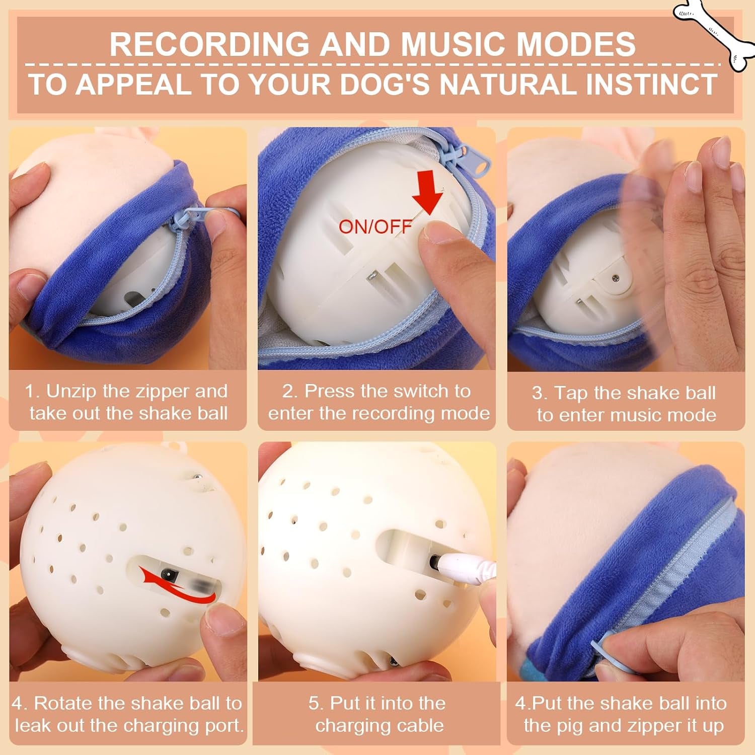 Interactive Jumping Pig Dog Toy