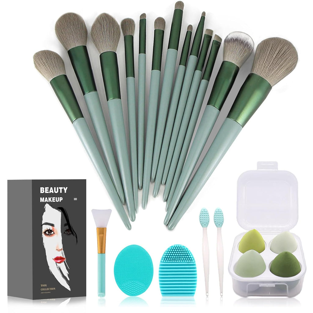 22PCS Makeup Brush Set – Green