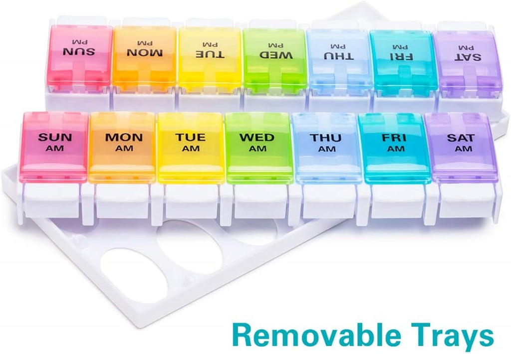 AM/PM Weekly Pill Organizer – Rainbow 7-Day