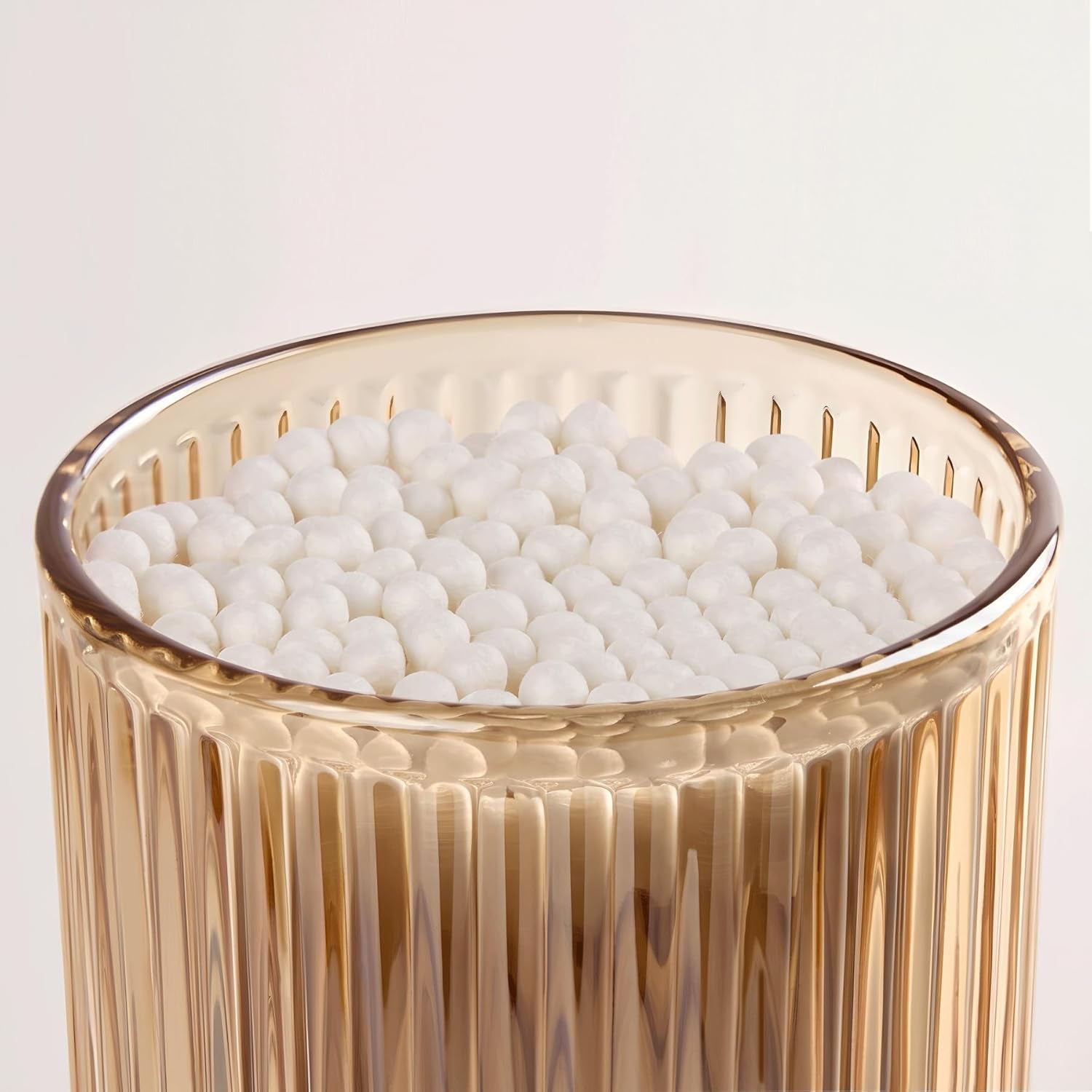 2-Pack Amber Glass Qtip Holders