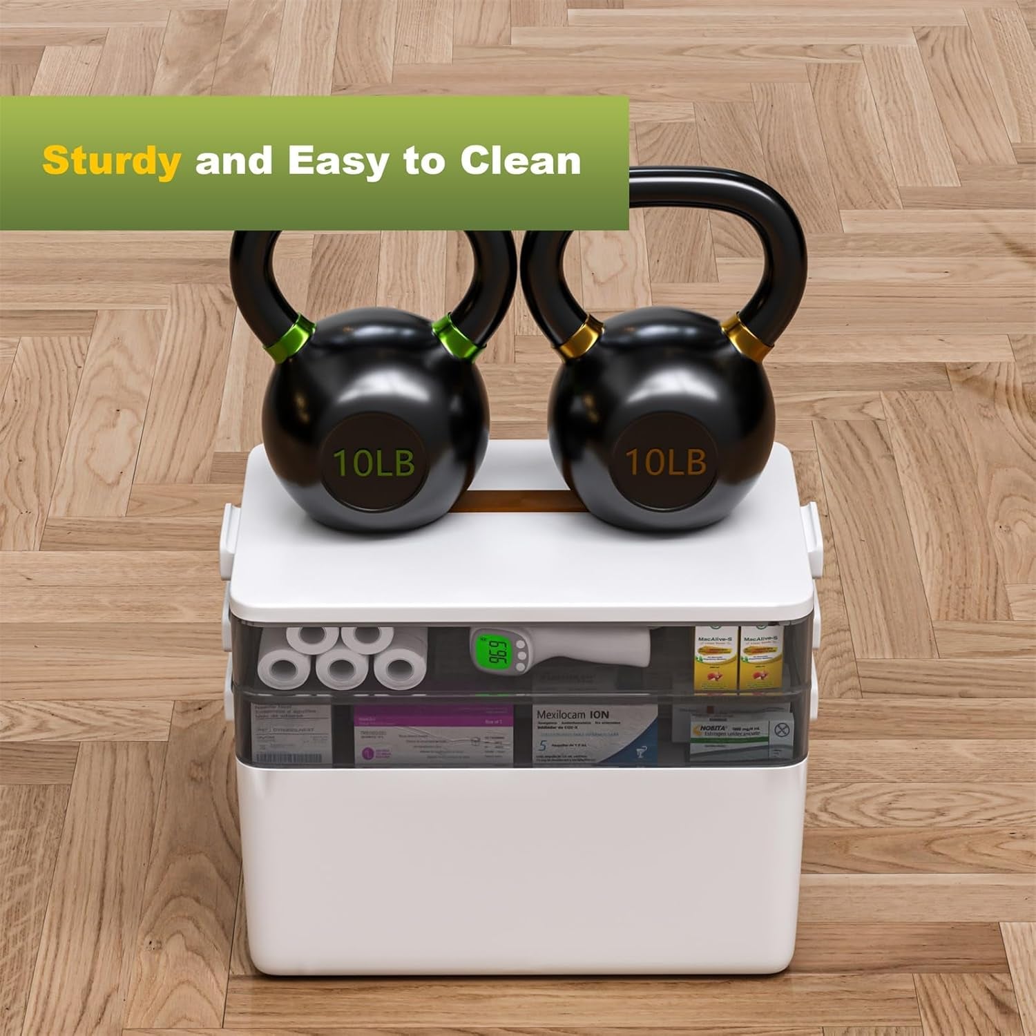 3-Tier Portable Medicine Storage Box Cabinet