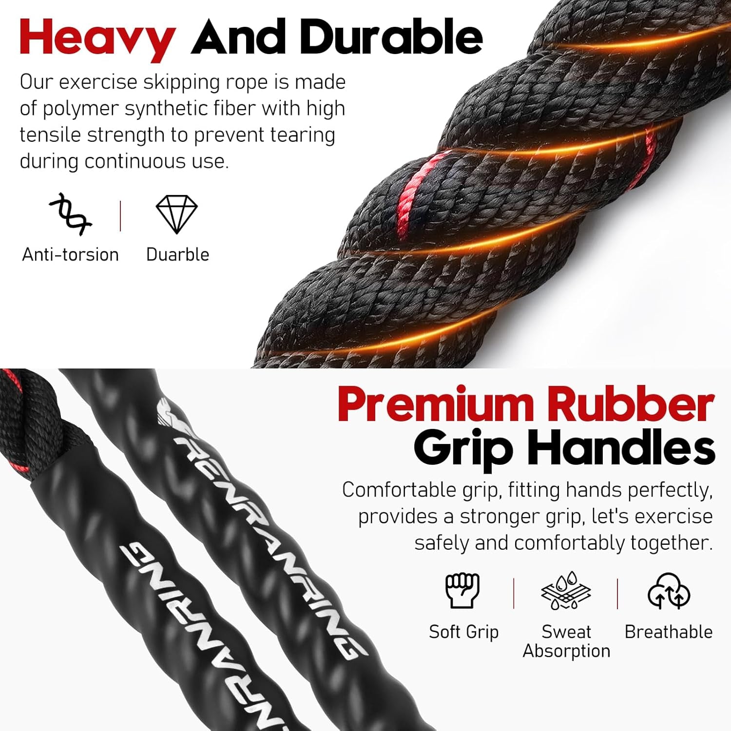 Weighted Jump Rope – 3lb/4lb/5lb Fitness Rope