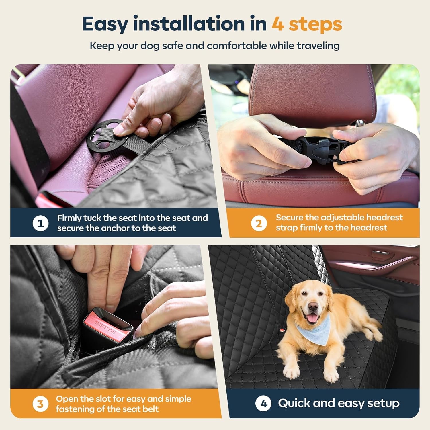 Thick Waterproof Dog Car Seat Cover