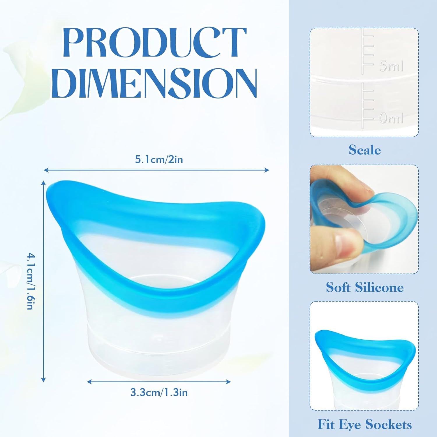 2-Pack Reusable Eye Wash Cups for Gentle Cleansing