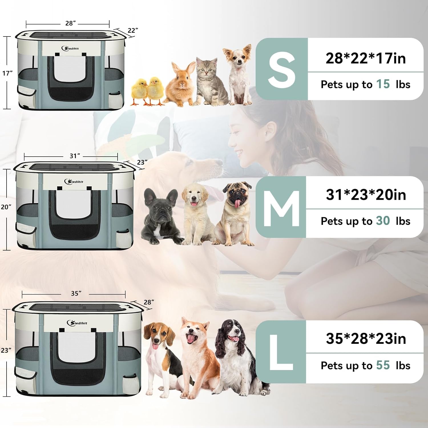 Foldable Pet Playpen for Small Animals