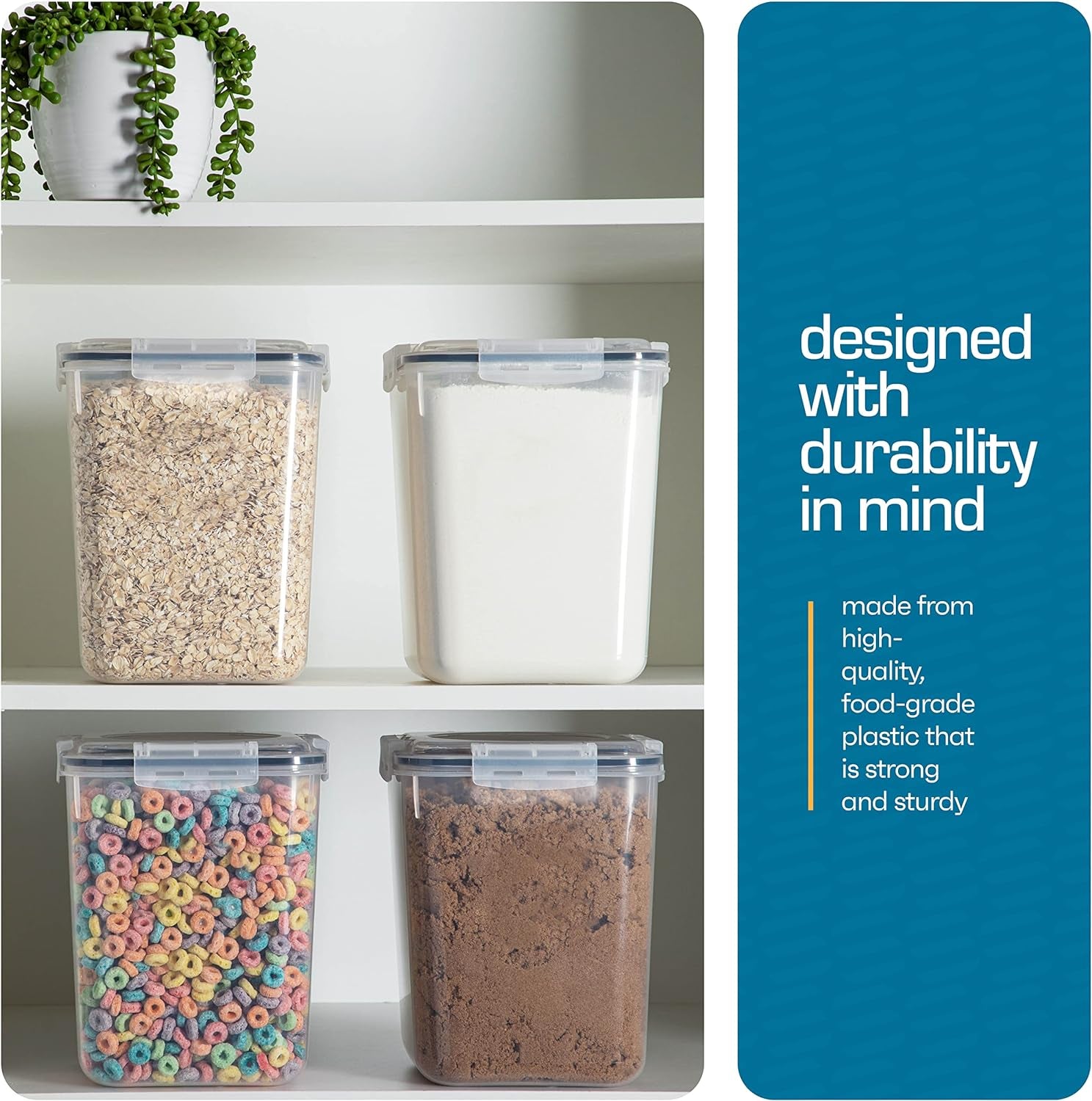 4-Pack 5.3L Airtight Food Storage Containers