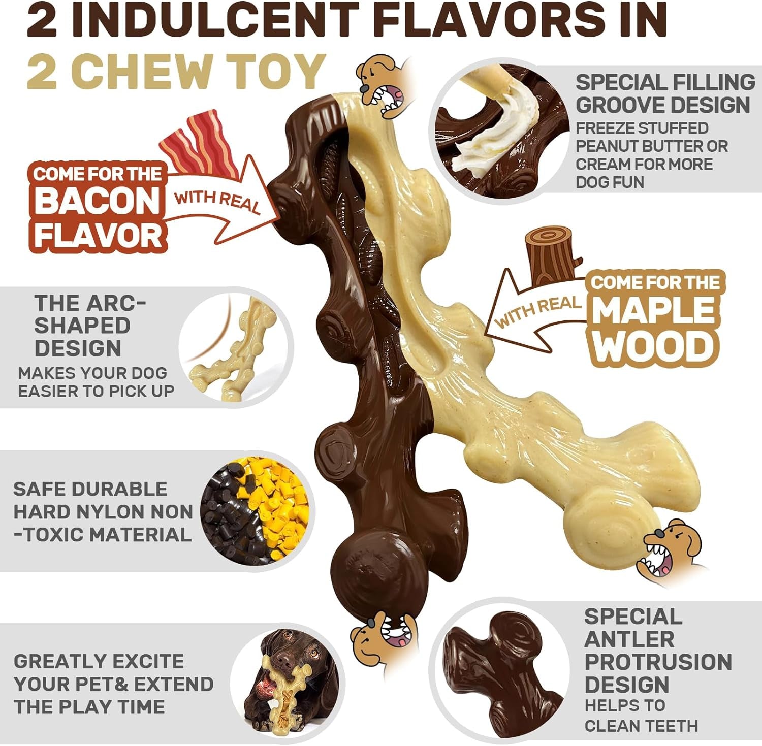 2-Pack Tough Dog Chew Toys – Medium/Large